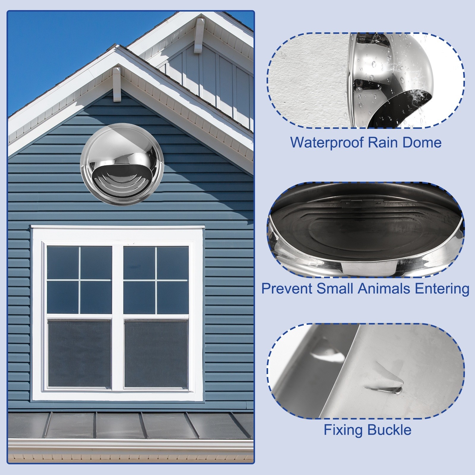 7 Inch Vent Cover, Round Exhaust Vent Cover for Ventilation System 1 Set