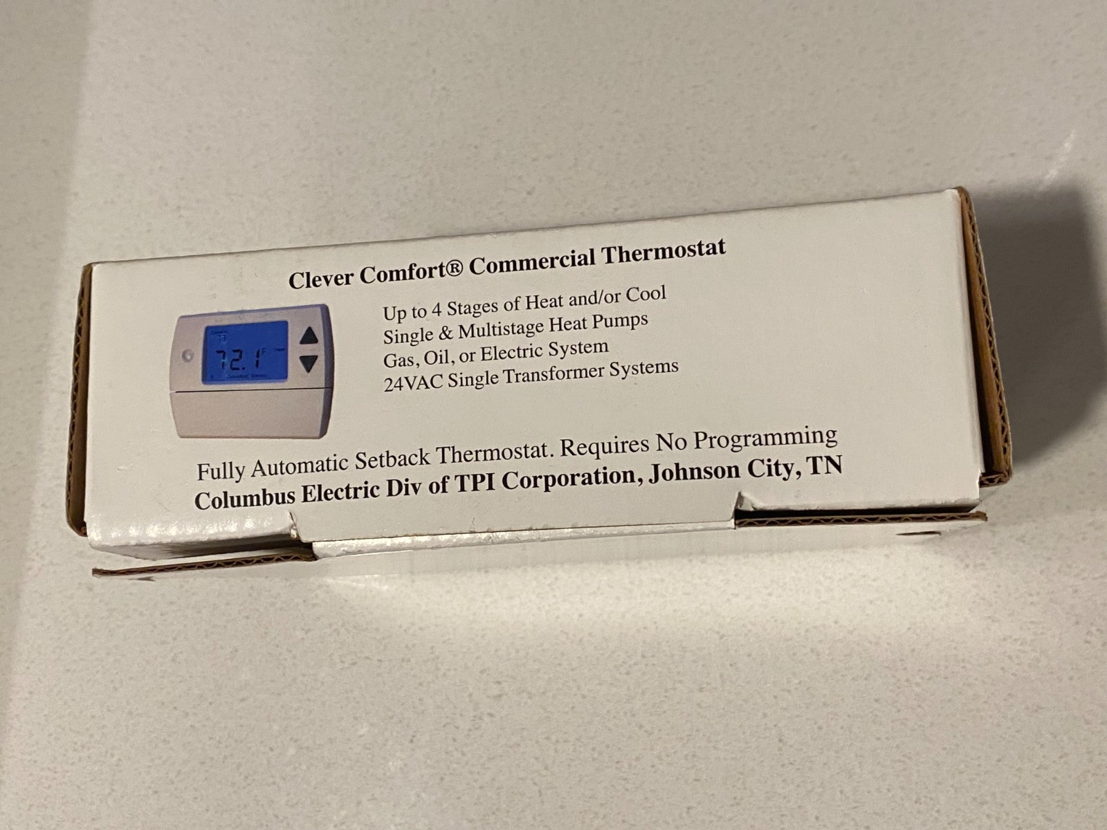 TPI SDHW1001 Clever Comfort Commercial Thermostat Heat Pump HVAC Wired 24VAC NEW