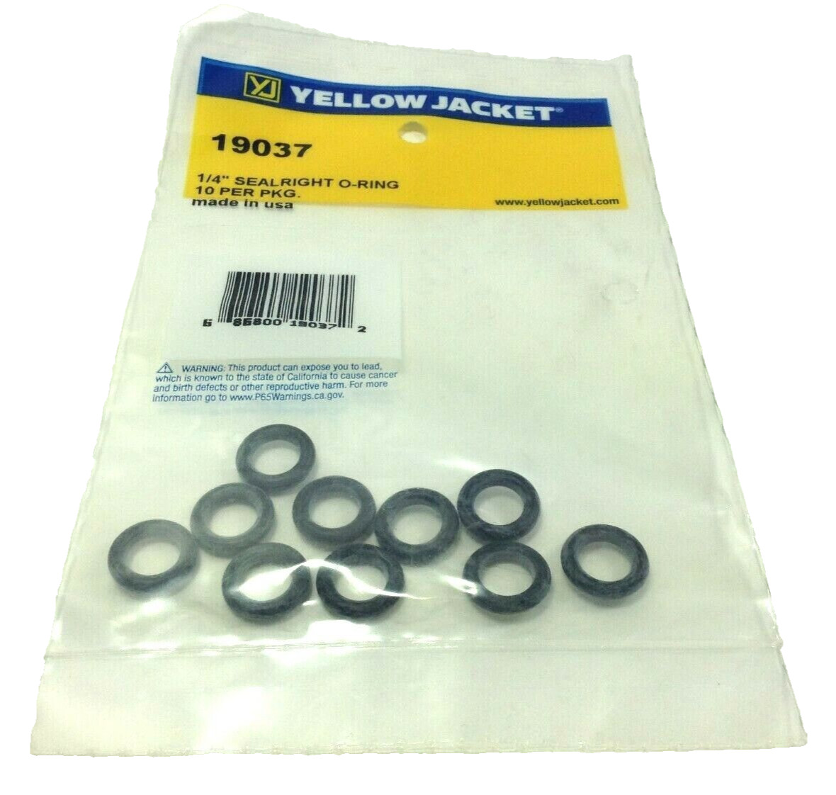 NEW 19037 Yellow Jacket 1/4″ Sealright O-Rings Hose Gaskets – MADE USA – 10-pack