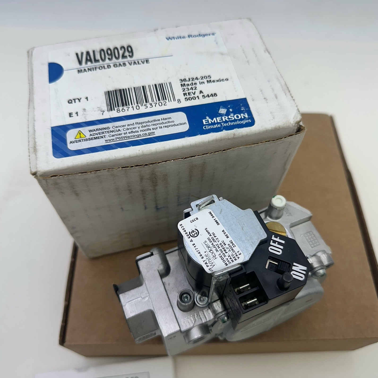 Trane American Standard VAL09029 Gas Valve Slow Opening 1/2-14 NPT 24V J-Type
