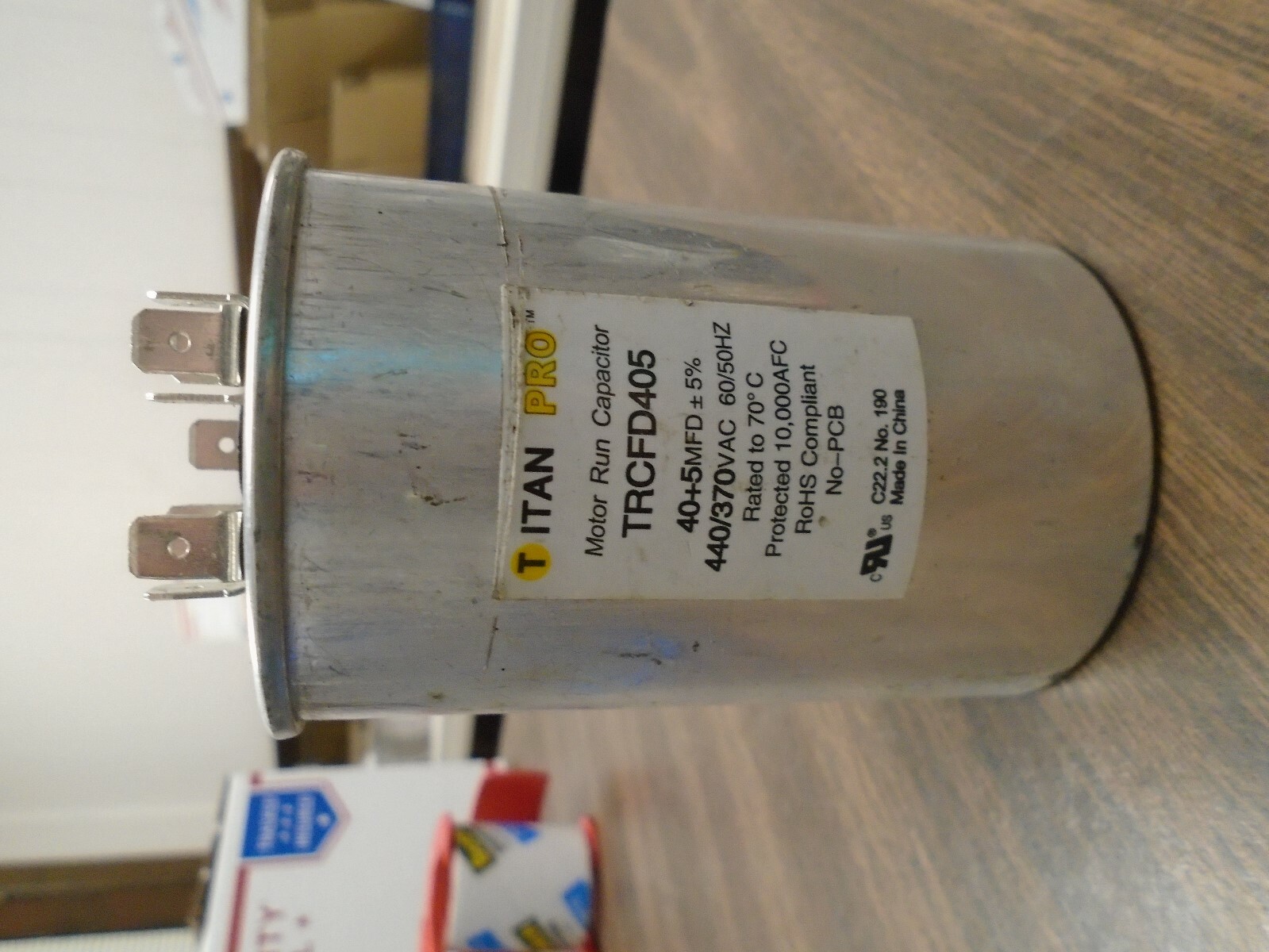 Packard Titan Pro TRCFD405 40 + 5 MFD – 440/370V Round Motor Run Capacitor HVAC