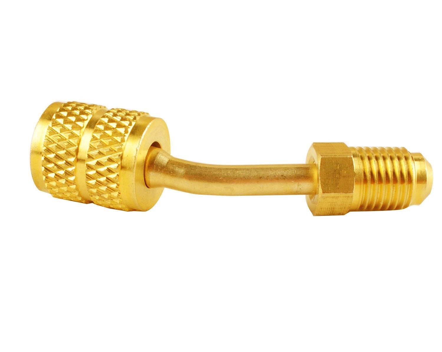 Wadoy R410a Adapter for Mini Split HVAC System 5/16″ Female Quick 145°, Gold