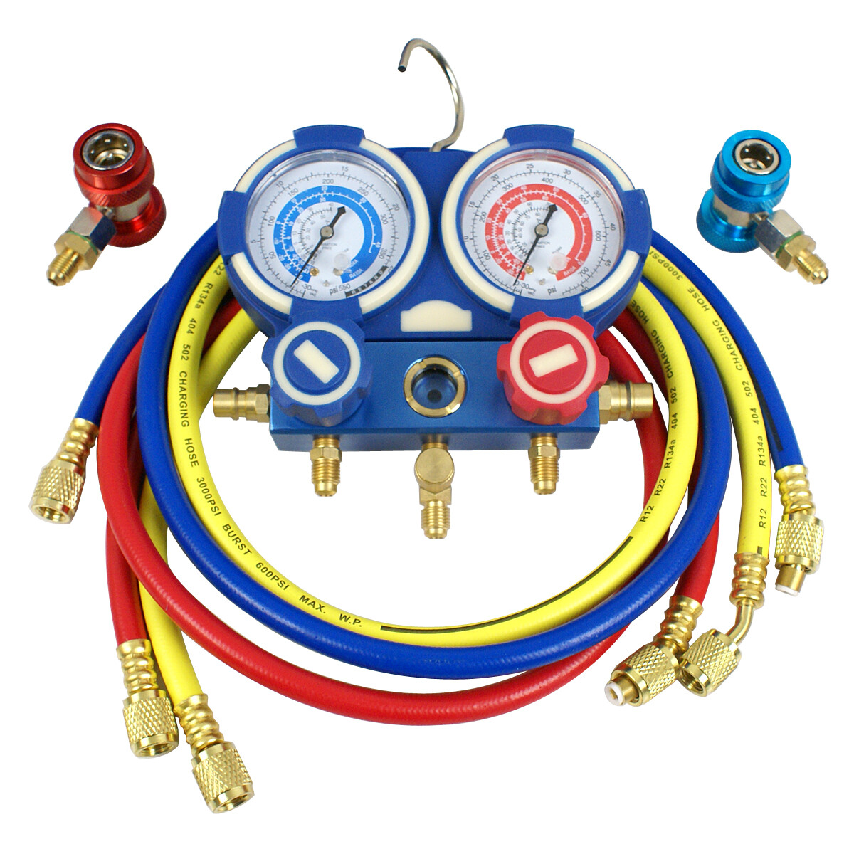 Professional Air Conditioner R134a A/C Manifold Gauge Set 5FT Colored Hose