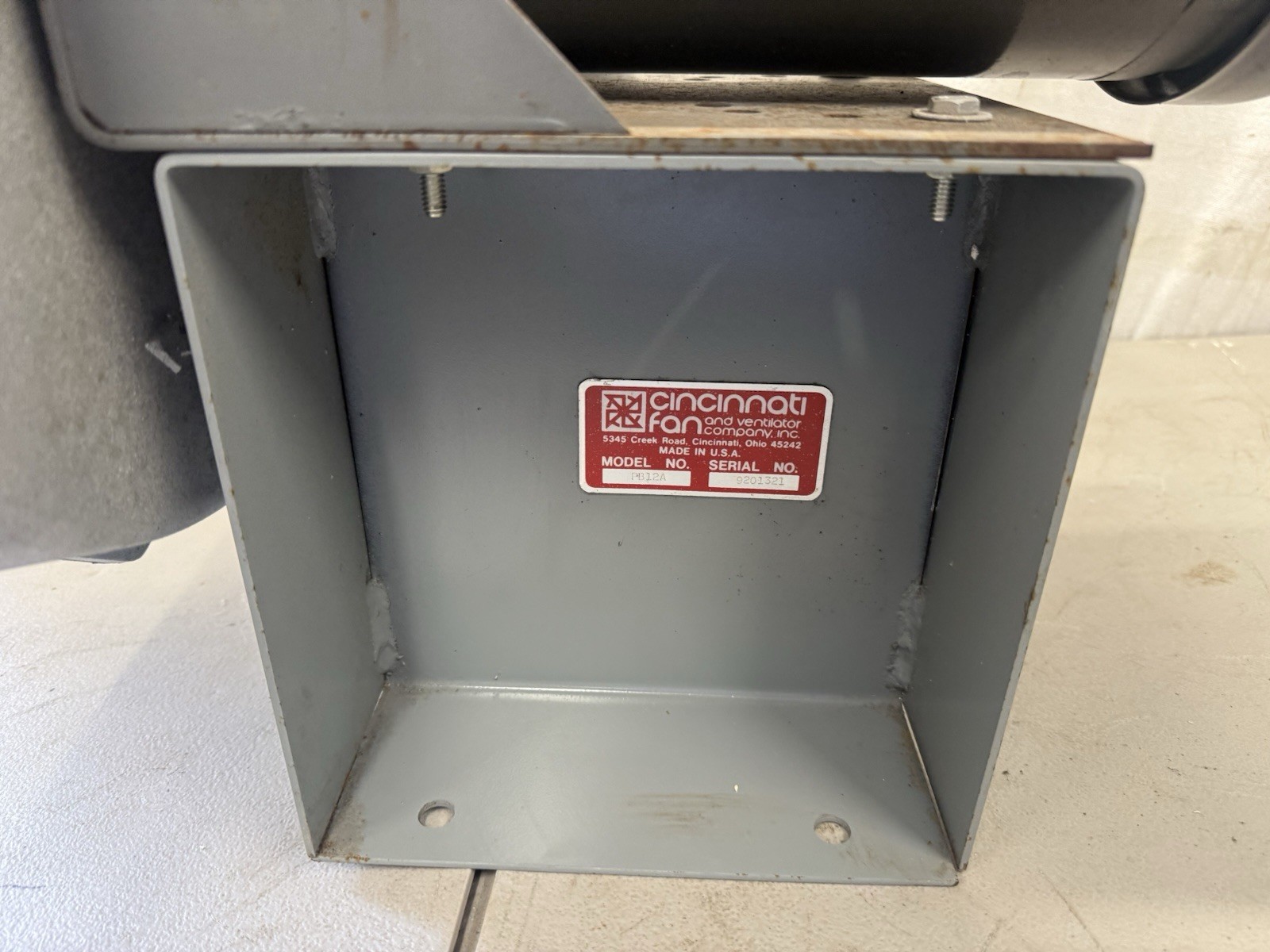 CINCINNATI FAN 3 HP CENTRIFUGAL BLOWER 3PH 208-230/460 VAC 3450 RPM PB-12A