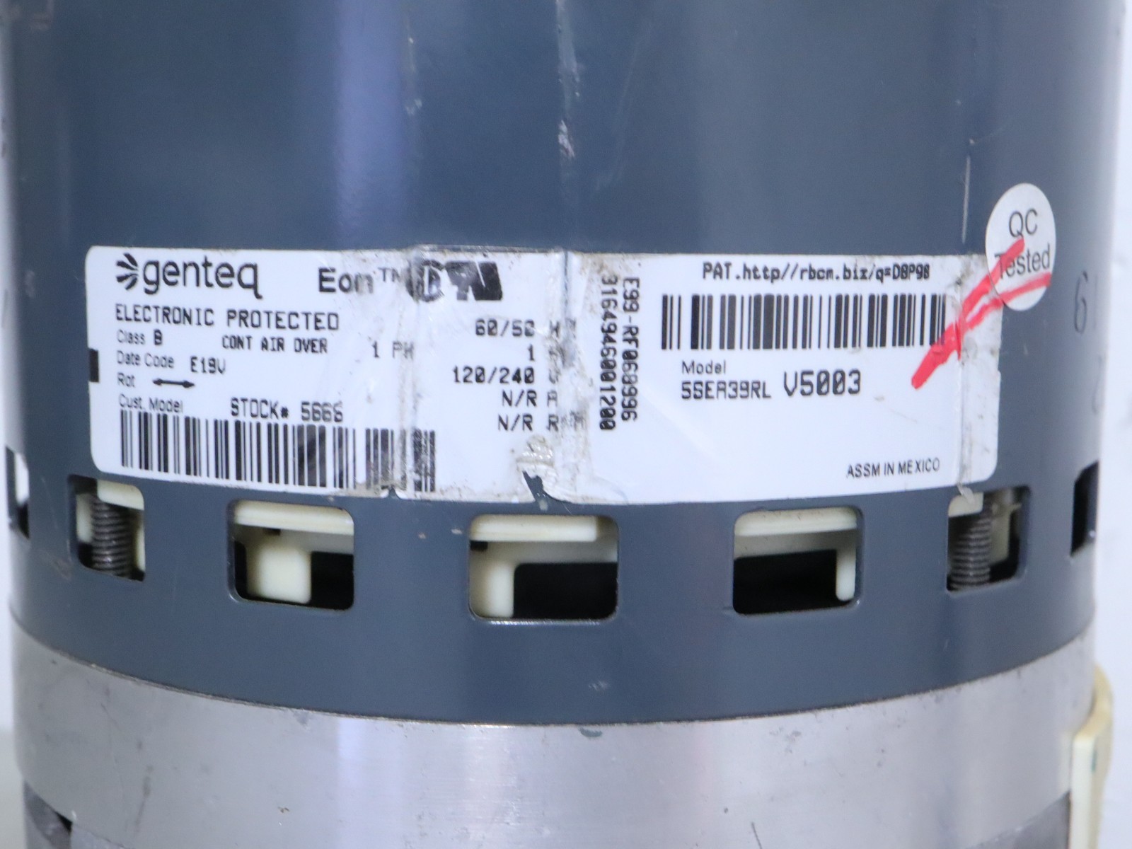 Genteq Eon 5SEA39RLV5003 Programmable Blower Motor 1HP 230V 5666 18M8101