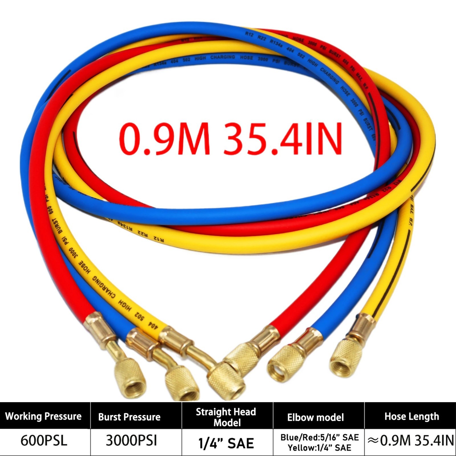 Yellow Jacket 29986 Plus II 1/4″ Charging Hose with Compact Ball Valve 72″