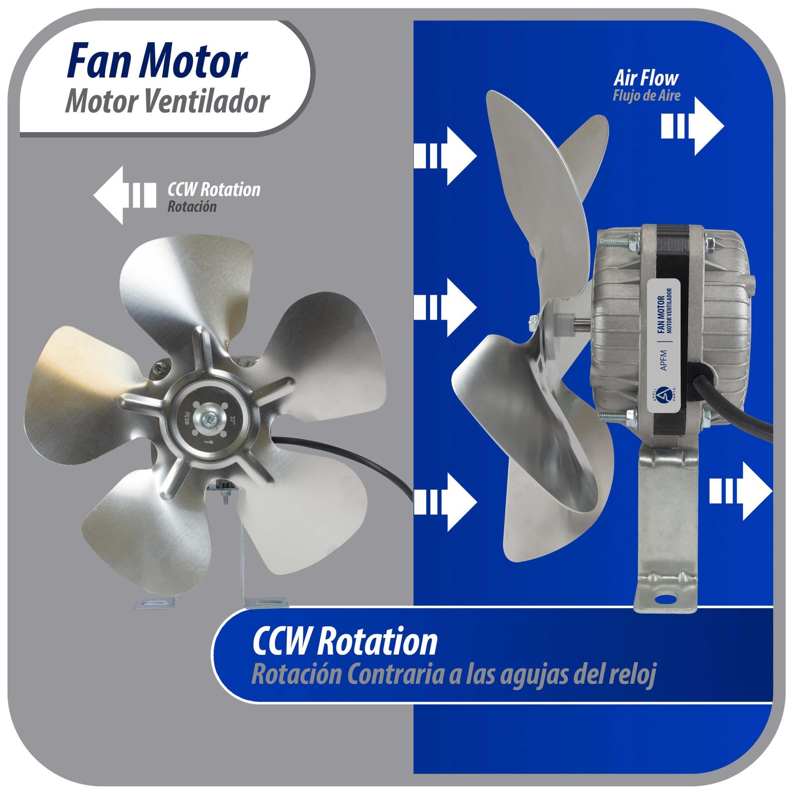 Appli Parts APFM-51E 5W Condenser and Evaporator Fan Motor 115V 60Hz 0.4A, Inclu