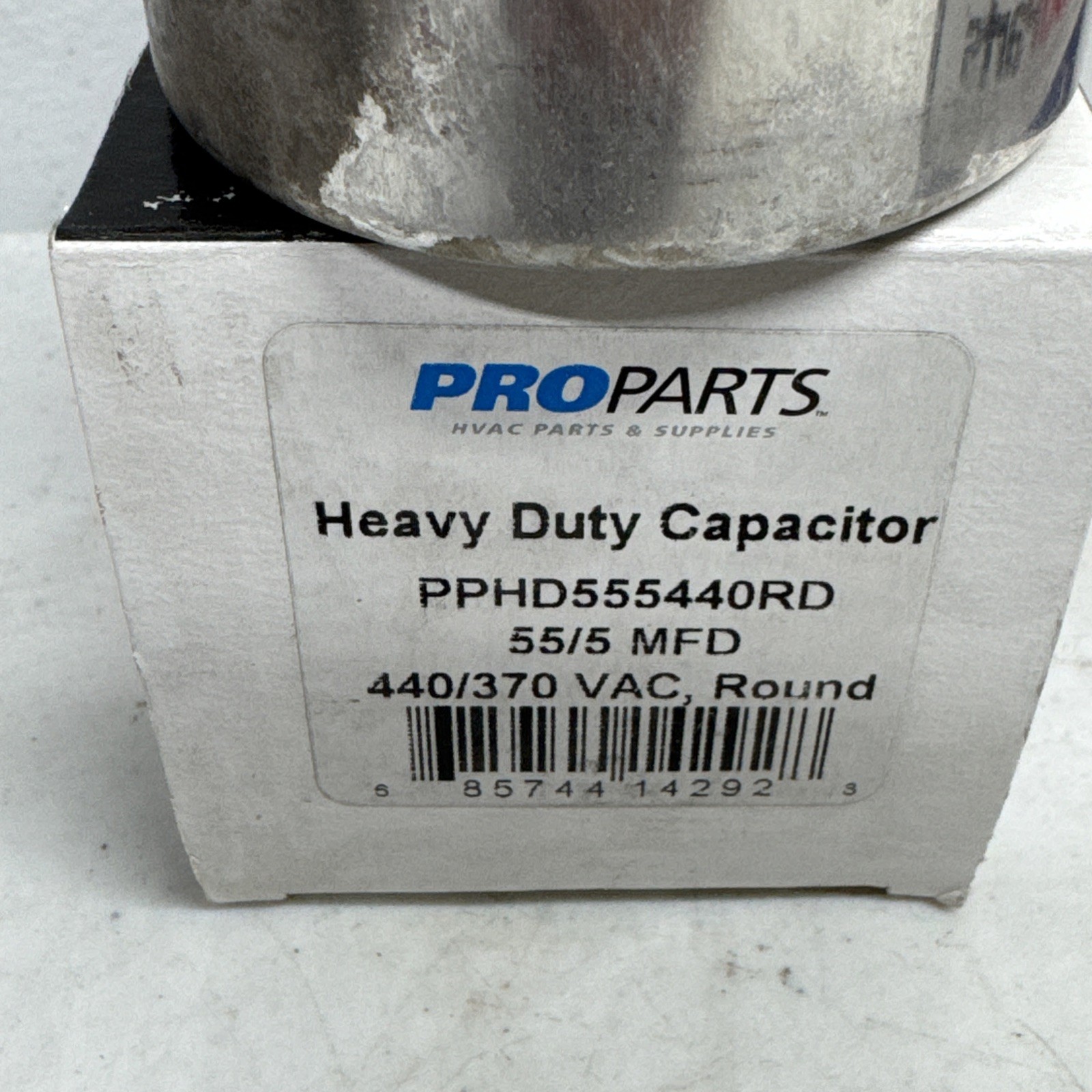 Mars Round Motor Run Capacitor 14292 | 55/5 MFD 440/370 VAC Aluminum USA
