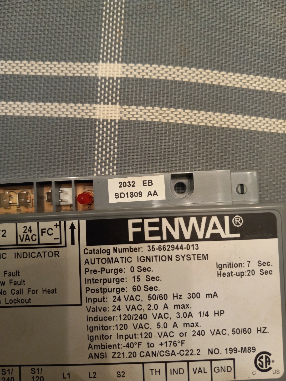 FENWAL 35-662944-013 Automatic Ignition Control Module