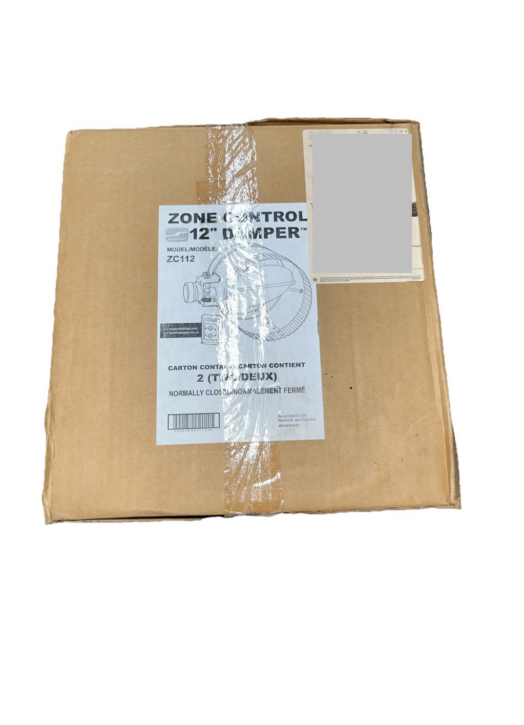 Suncourt ZoneMaster 12-Inch Normally Closed Motorized Damper — Power Open/