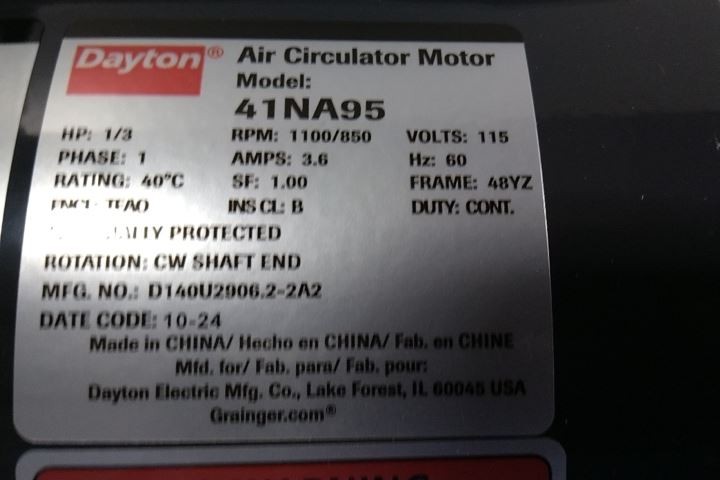 Dayton 1VCE8 1/3 HP 115VAC 24 In Blade Diameter Standard-Duty Industrial Fan