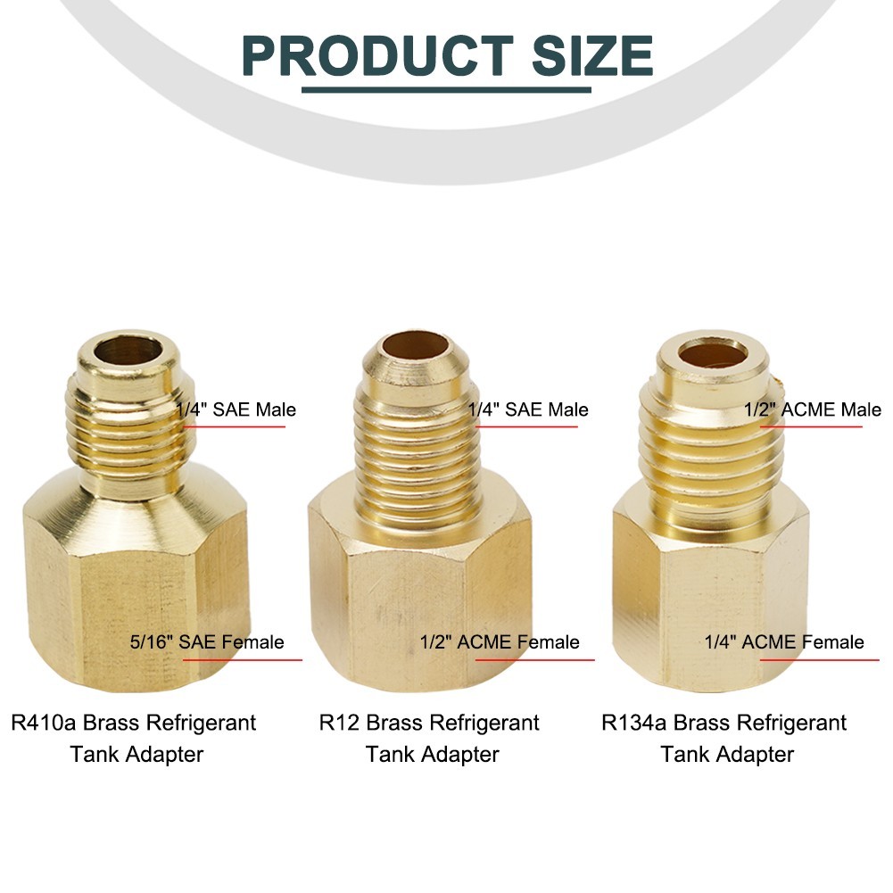 3pcs Vacuum Pump Adapter For R134a R12 R22 R410a Hvac Service High Quality