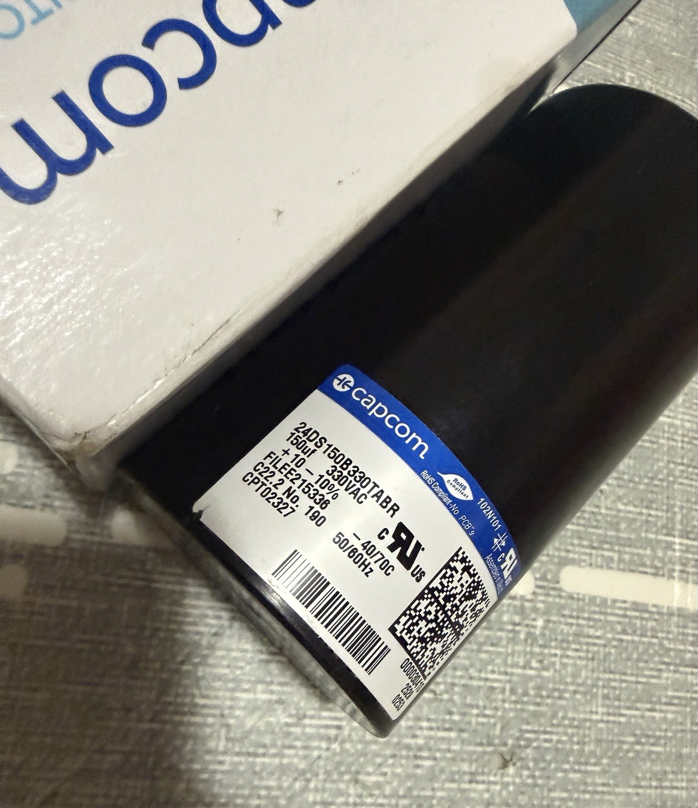 Capcom 150uF 330VAC Start Capacitor 24DS150B330TABR CPT02327 New