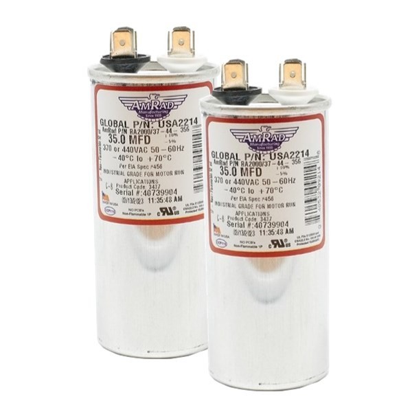 AmRad USA2214 35 uf/MFD 370-440 VAC Run Capacitor 50/60 Hz AC Electric Lot-2