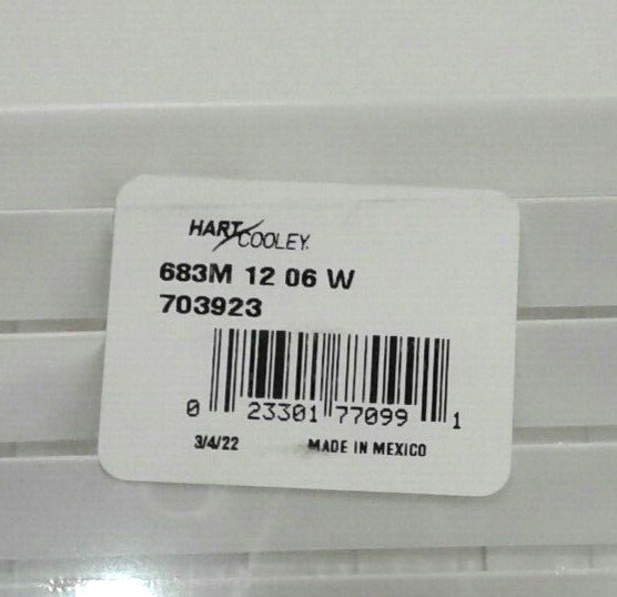 Hart Cooley 703923 Ceiling/Wall Register 6″x12″ White Sealed 683M 12 06 W