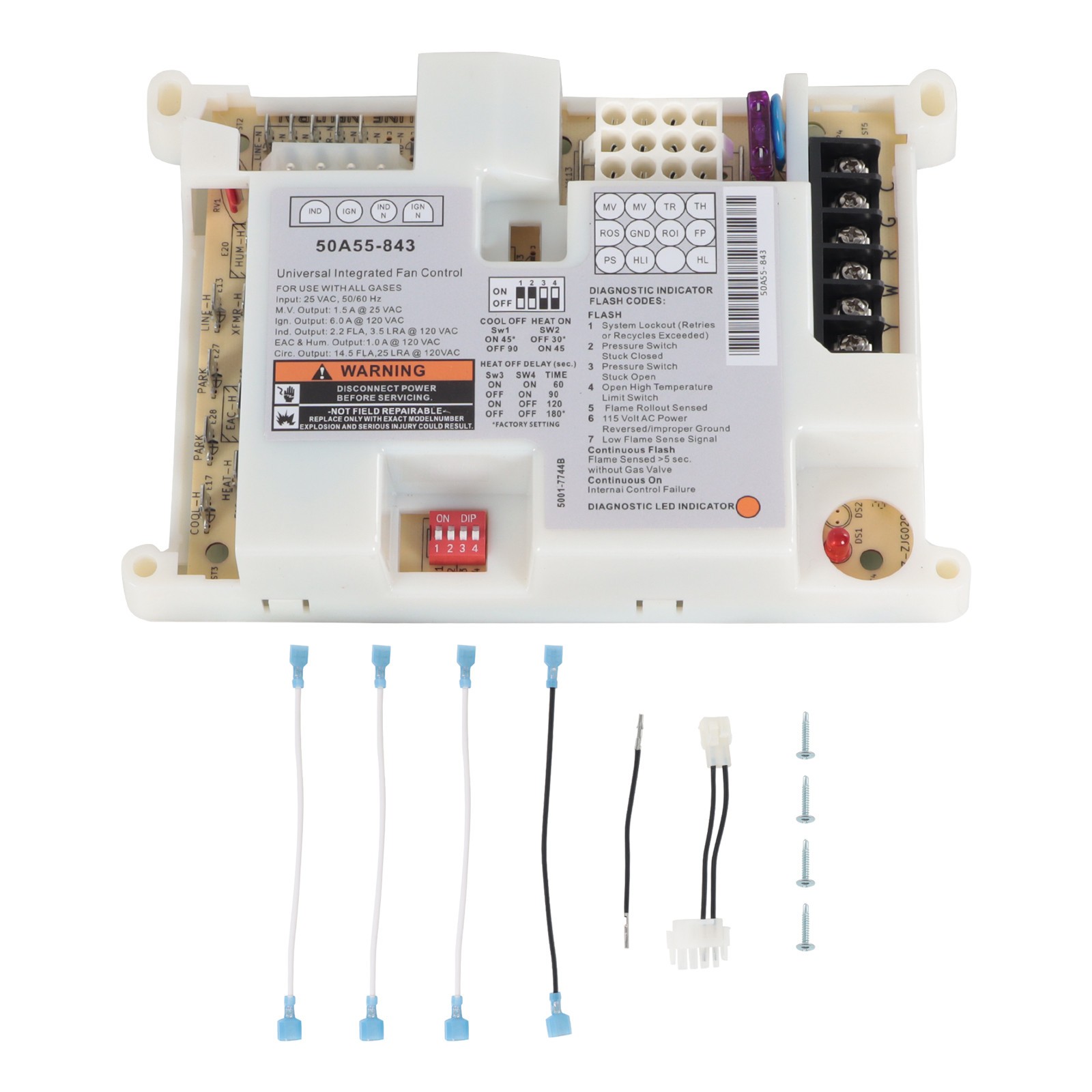 50A55-843 Integrated Furnace Control Board Fits White Rodgers For Lennox