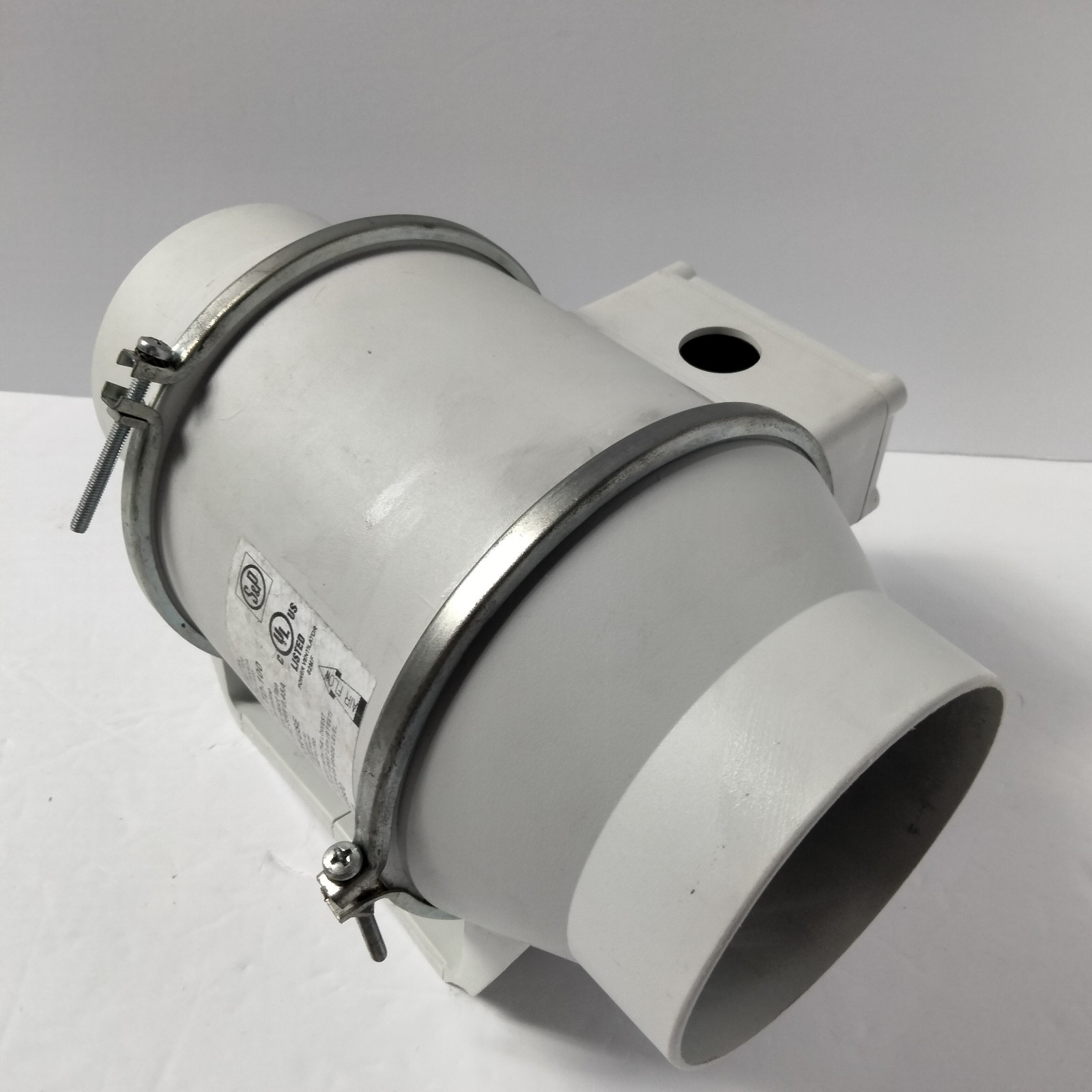 Soler & Palau (S&P) TD-100 mixed-flow inline duct fan, 4″, 120v, 35W, 0.45A