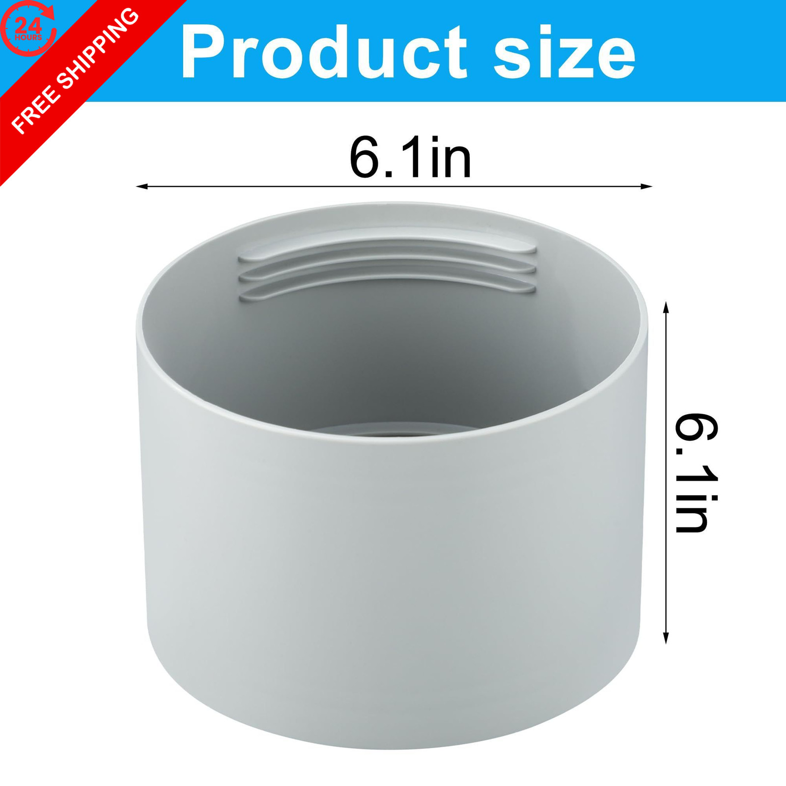 Portable Air Conditioner Exhaust Hose Coupler 5.9 Inch AC inches, Gray