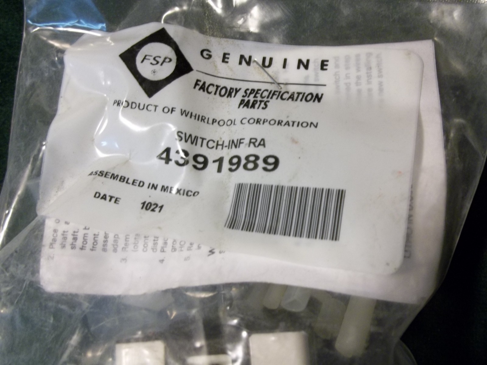 NEW Genuine WHIRLPOOL Replacement Range Surface Element Switch #4391989~ Aisle X