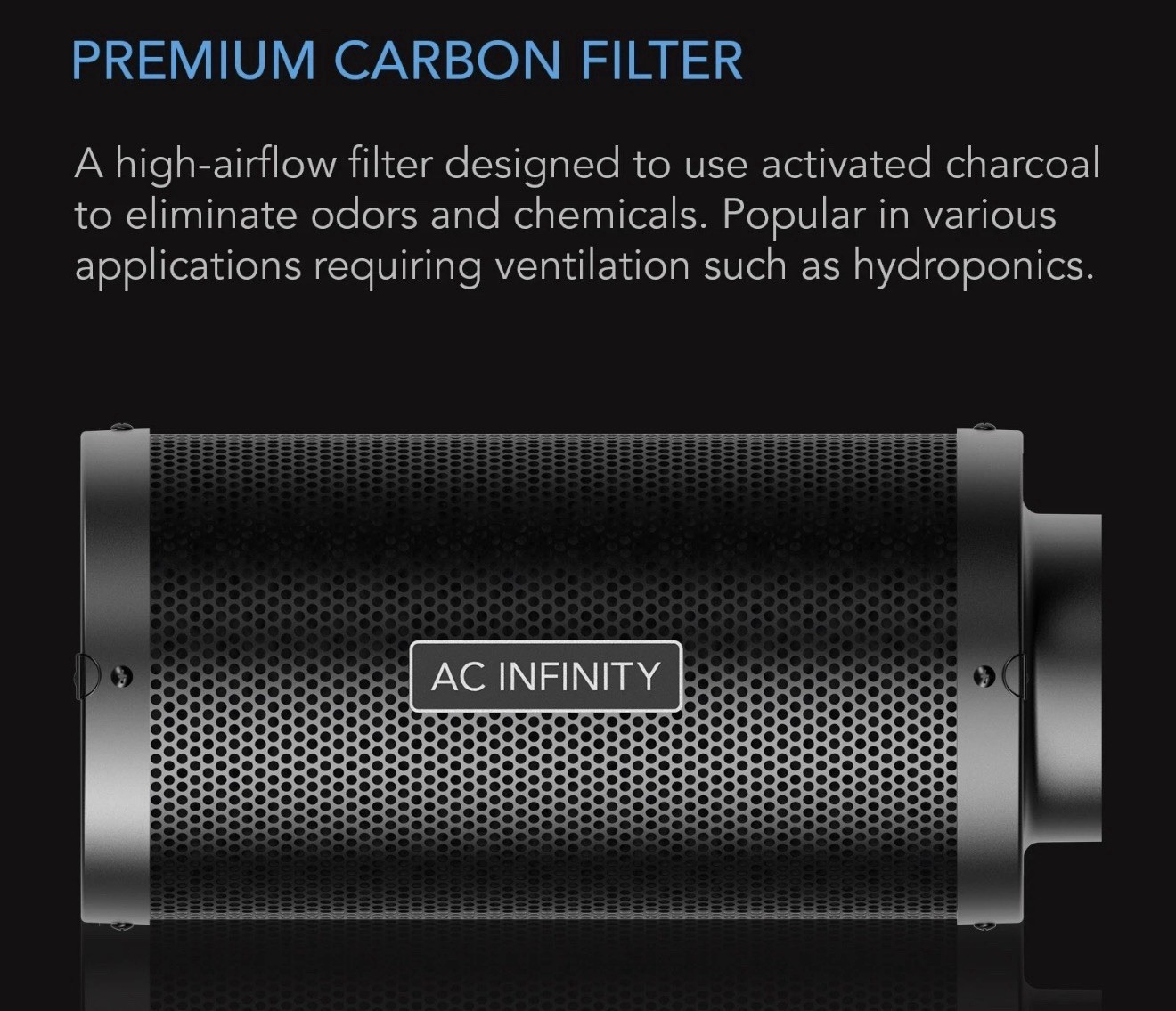 Air Carbon Filter 6″, Australian Charcoal, Odor Control, Hydroponics, Grow Rooms
