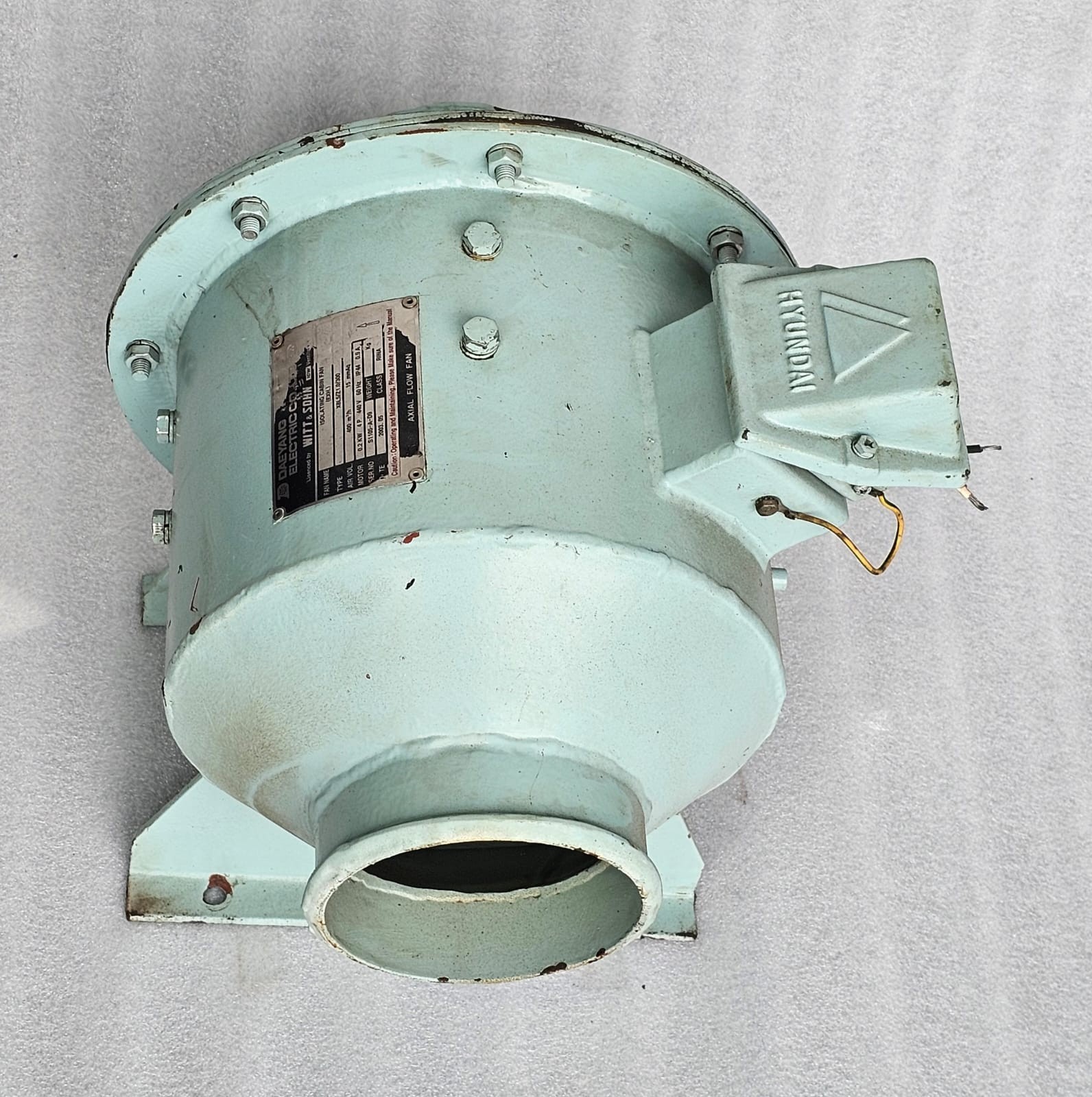Daeyang Electric Co. X8L5/Z1.0/300 0.2 KW 60 HZ 440V ISOLATING CABIN FAN