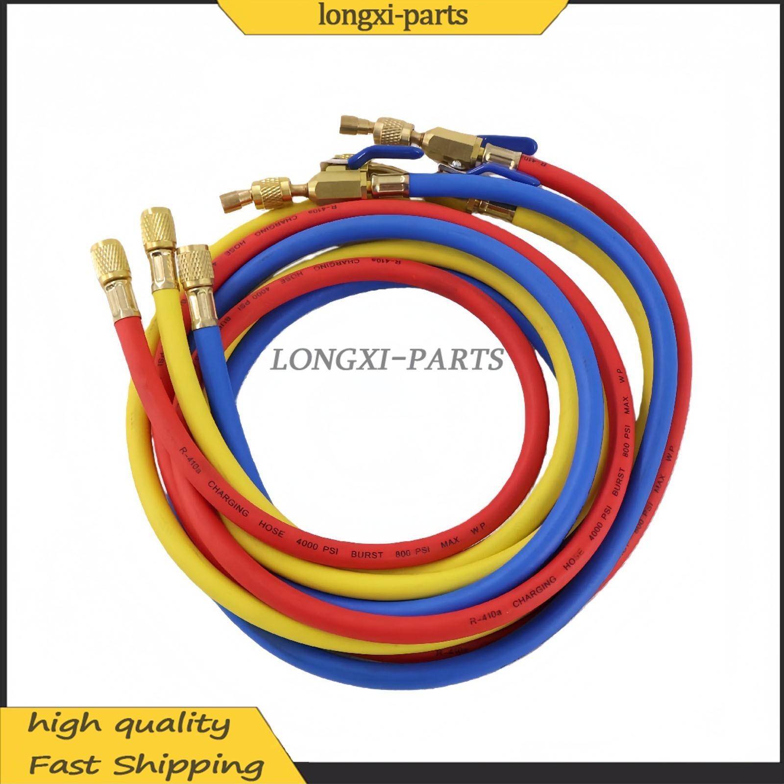 Fits R-410A Refrige 3Pack 29986 Plus II 1/4″ Hose with Compact Ball Valve 72″ US