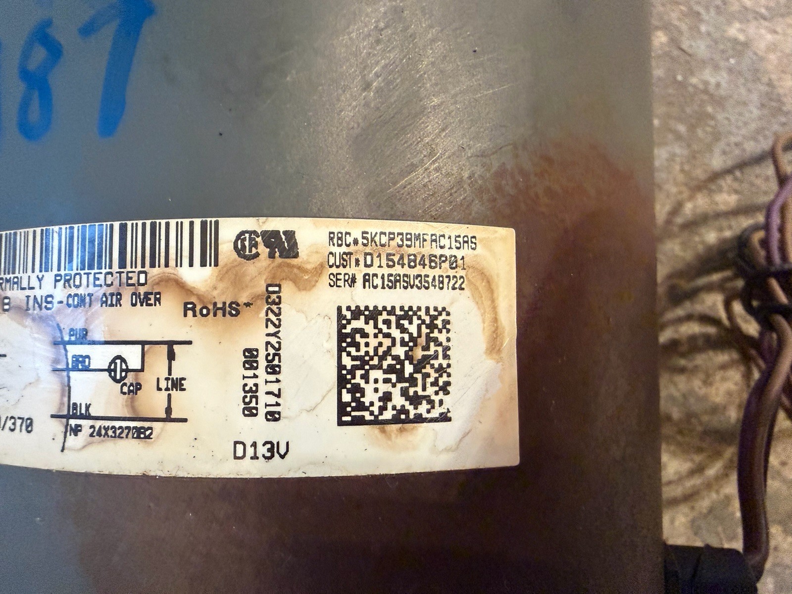 Trane D154846P01 OEM 5KCP39MFAC15AS fan Motor 1/4hp LOW USE. Same day Shipping