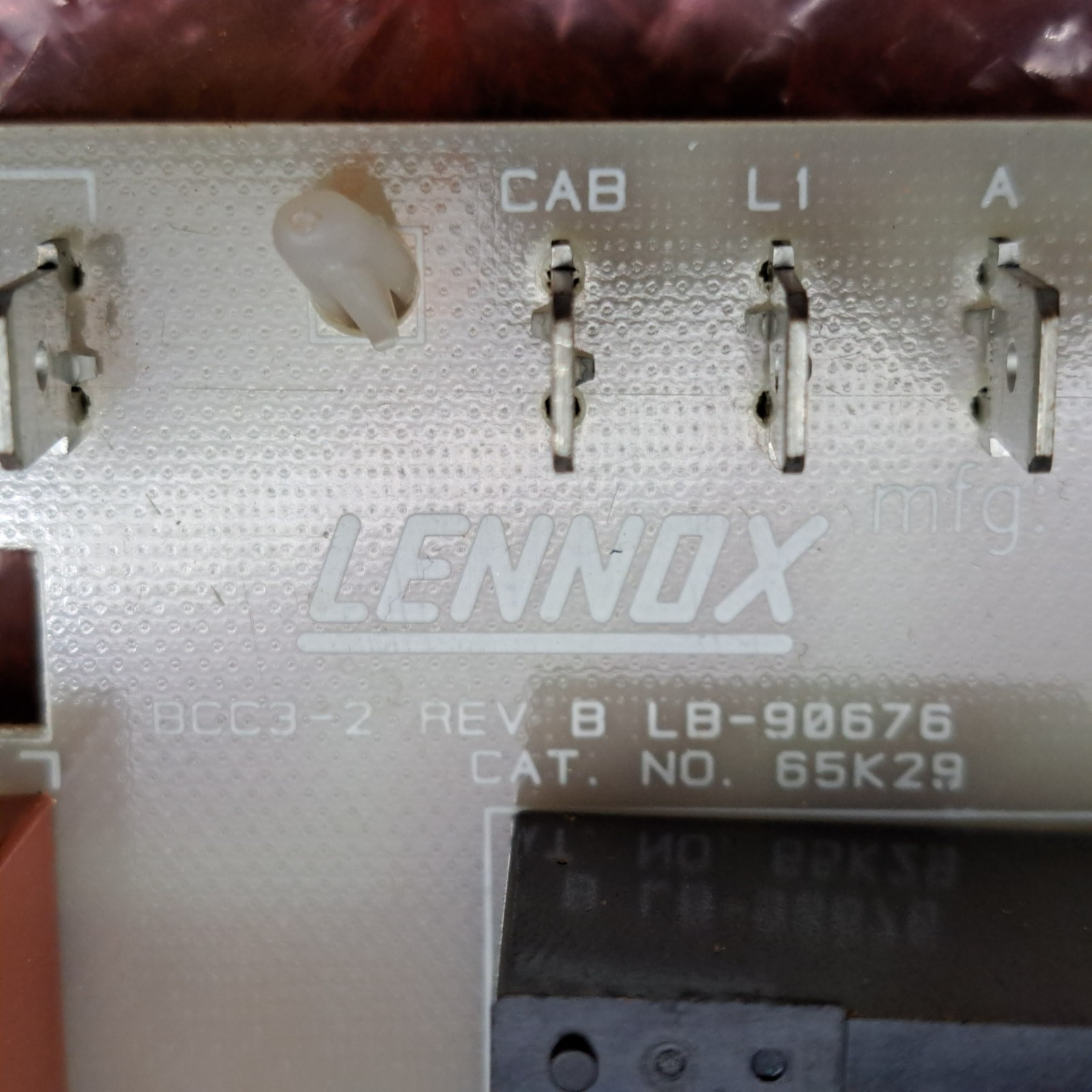 LENNOX LB-90676 Furnace Control Circuit Board BCC3-2 65K29