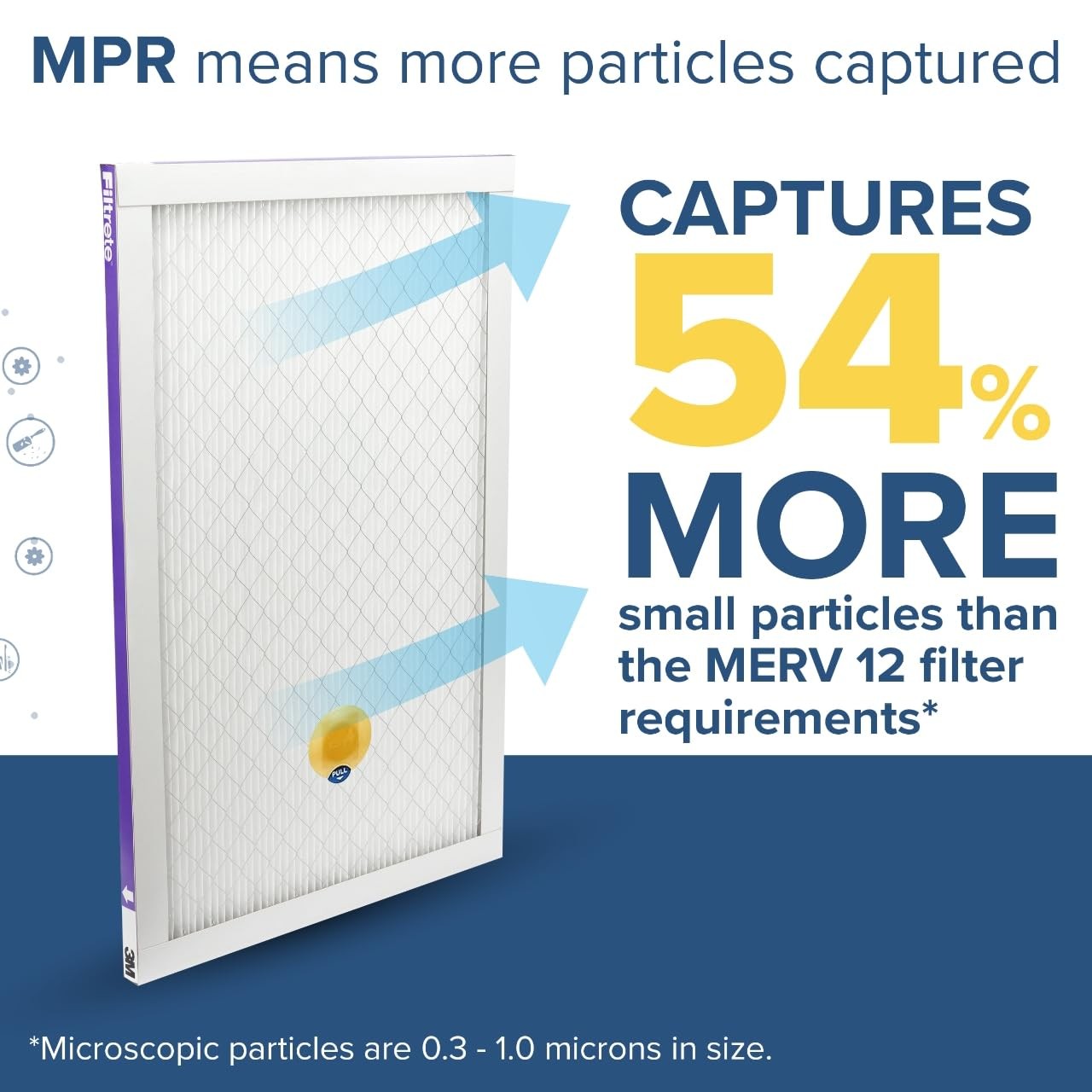 Filtrete 16x25x1 AC Furnace SMART Air Filter, MERV 12, MPR 16x25x1, White