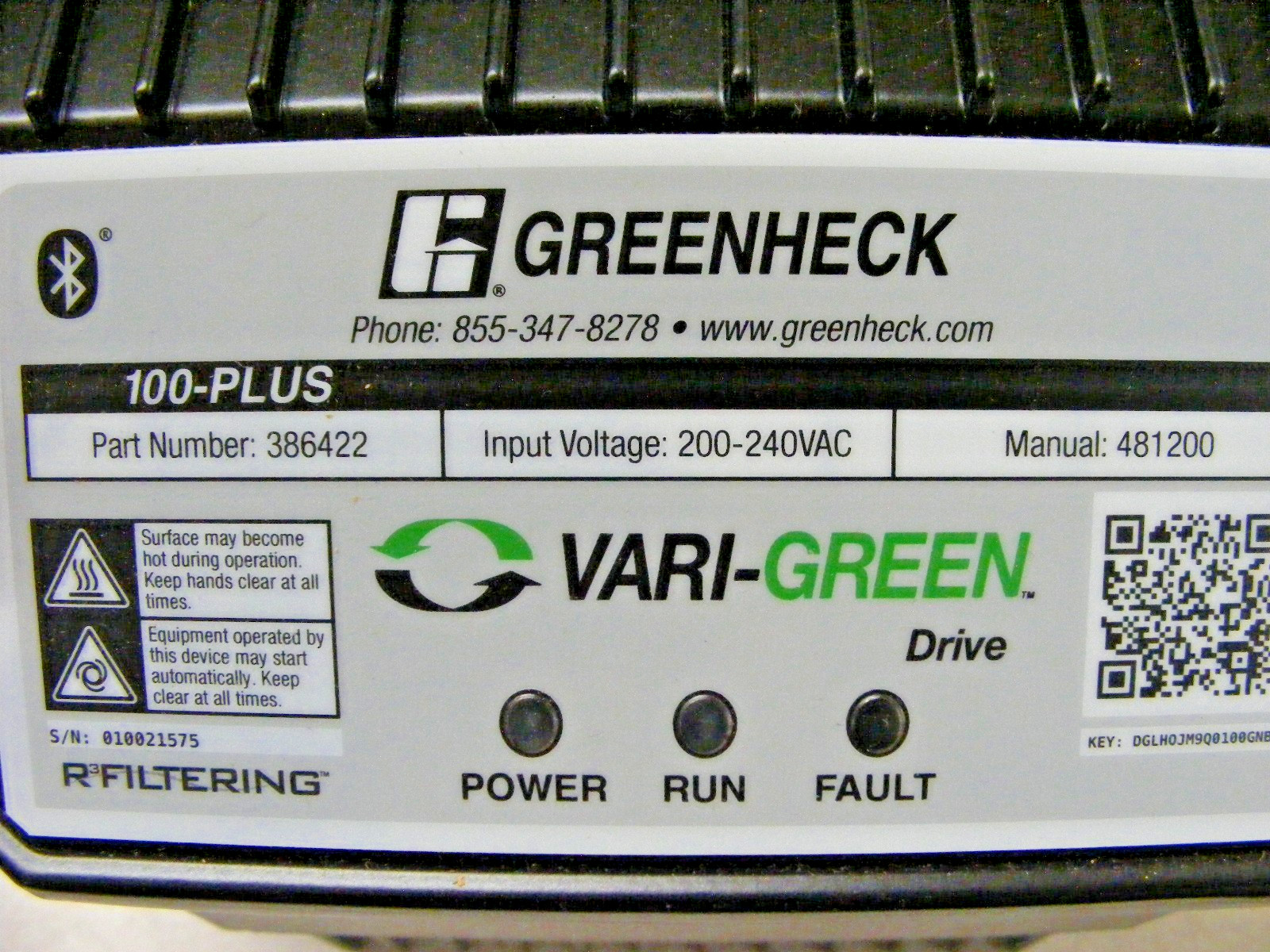 Greenheck VARI-GREEN Drive 386422 , 100 Plus , VGD-100PLUS-200-16-F (zz4)
