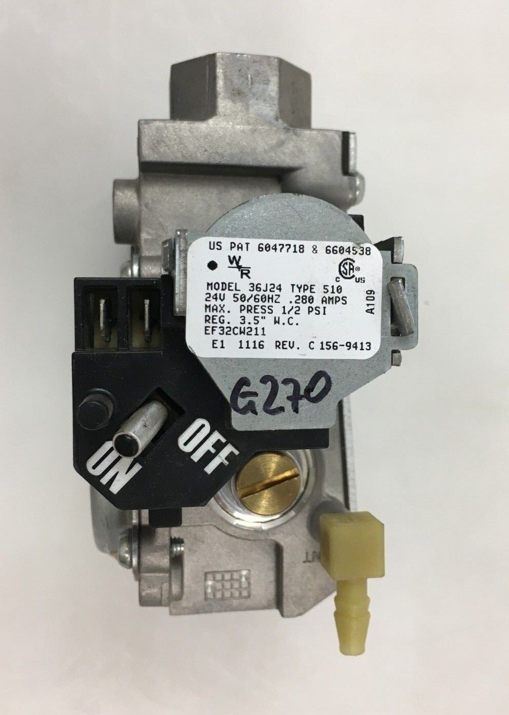 White Rodgers GEMINI 36J24 510 HVAC Furnace Gas Valve EF32CW211 used #G270