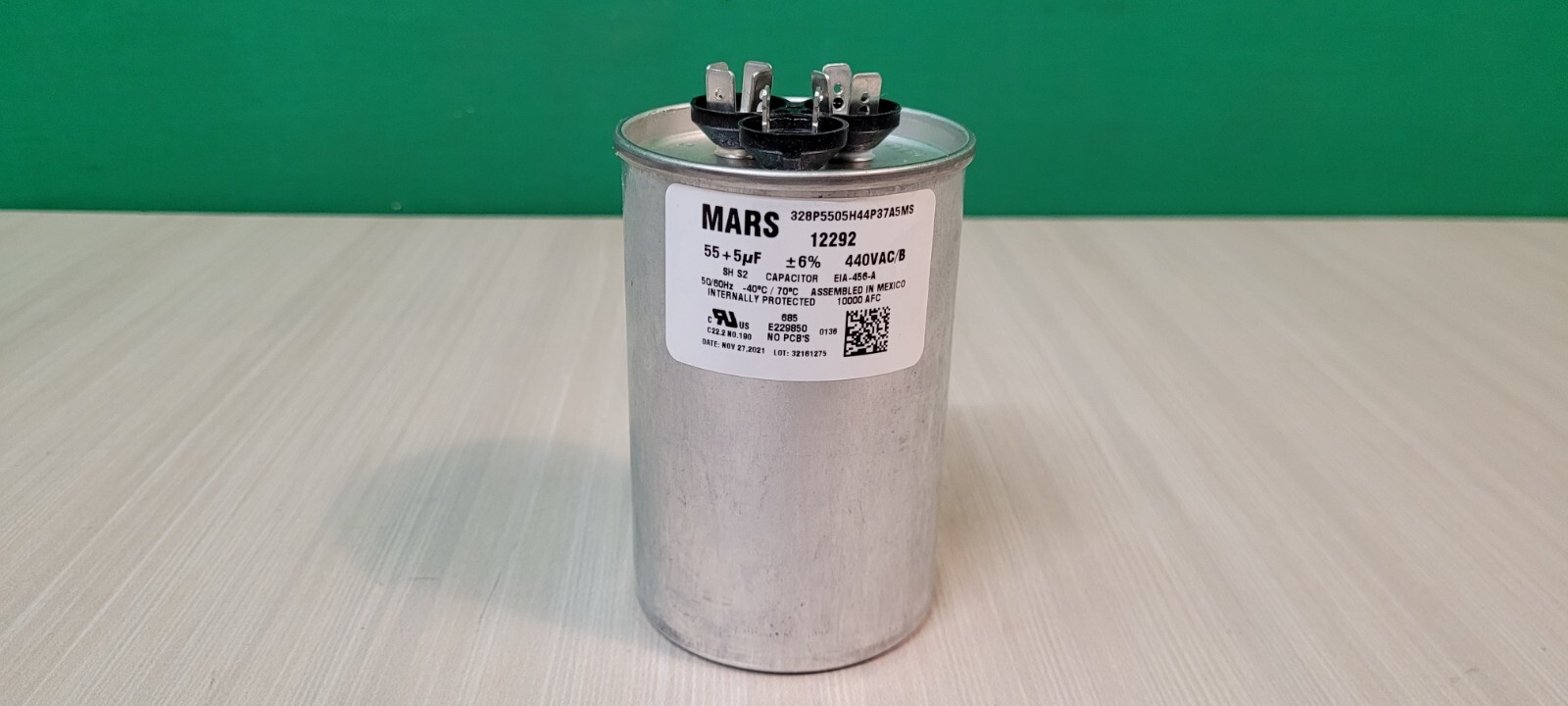 Mars 12292 55 + 5 uF MFD x 440 VAC Genteq Replacement Dual Capacitor BRAND NEW