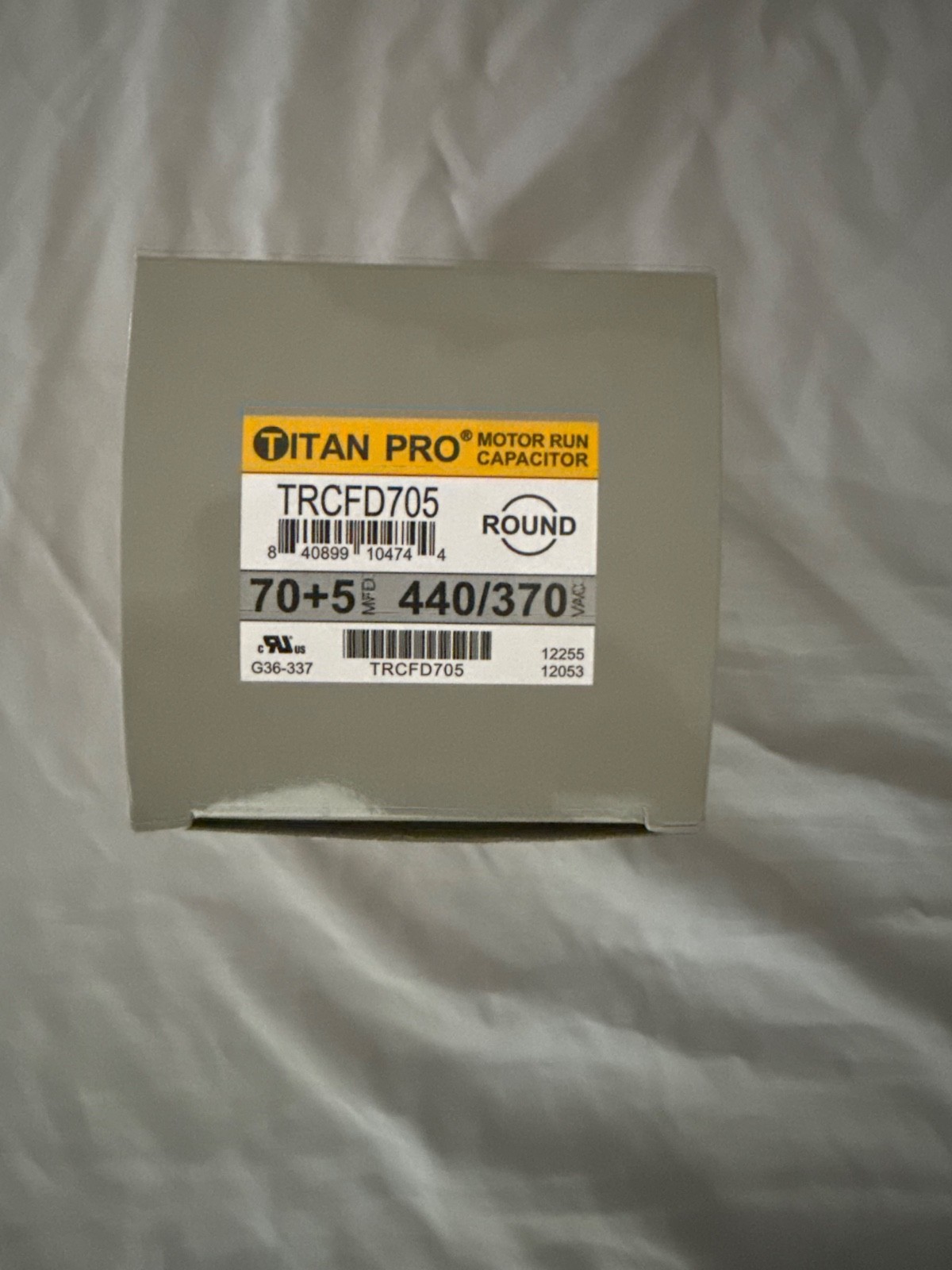 Titan Pro TRCFD705 Motor Run Capacitor 70+5 MFD 440/370 VAC Round