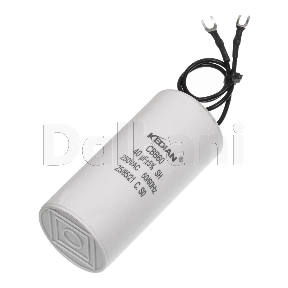 New 40UF 250VAC Wire Motor Run Capacitor CBB60 HVAC 40MFD 25/85/21 40X90mm 250V