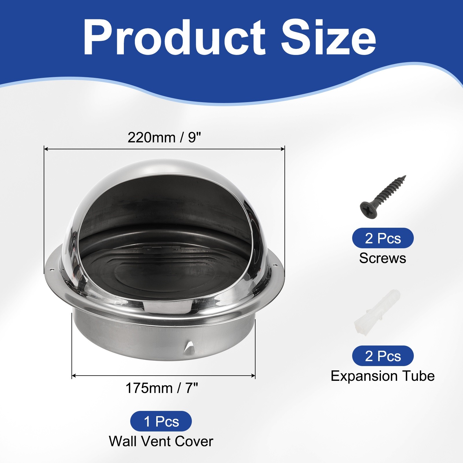 7 Inch Vent Cover, Round Exhaust Vent Cover for Ventilation System 1 Set