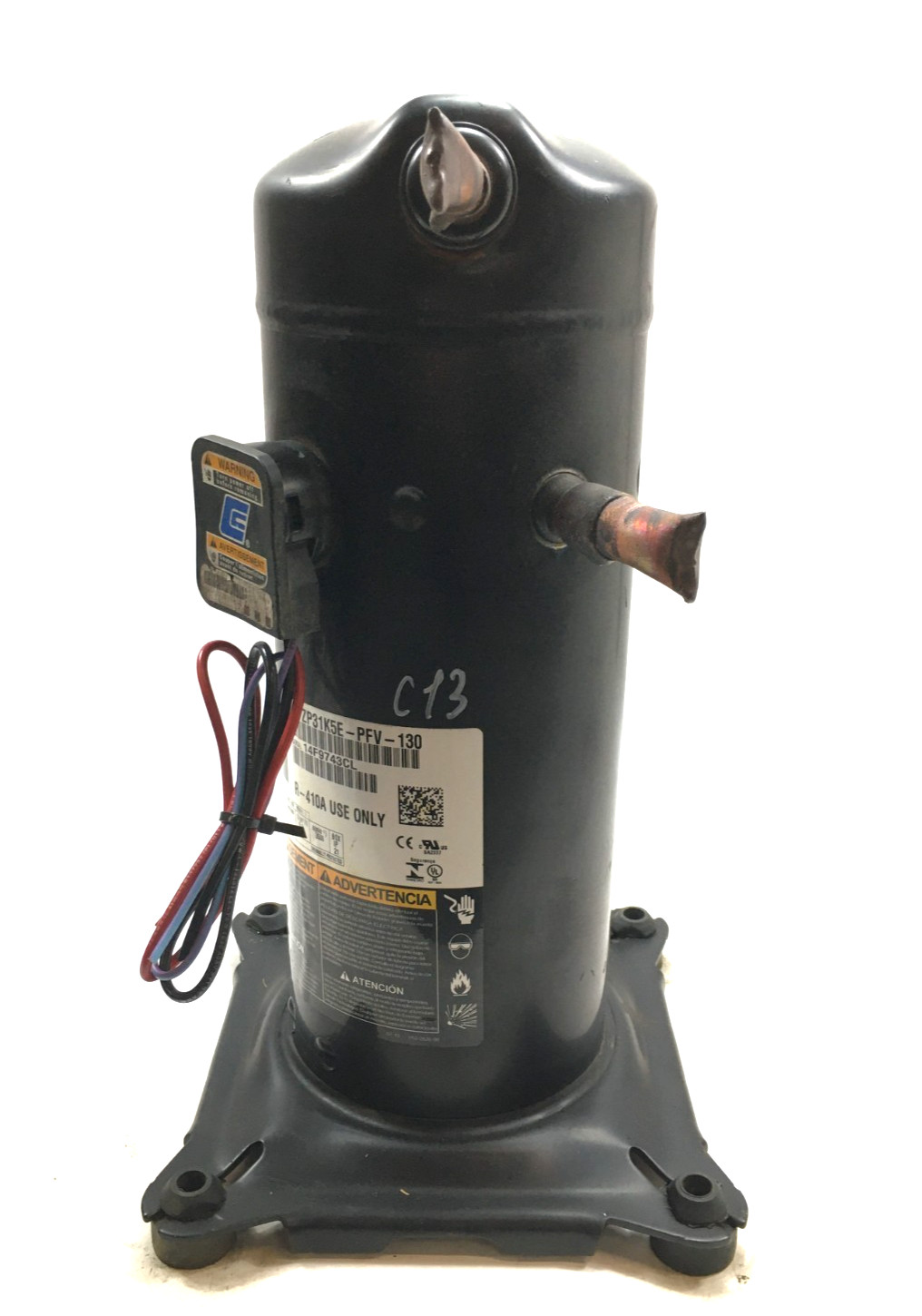 Copeland 2.5 Ton Scroll Compressor ZP31K5E-PFV-130 R410A 208/230V 1 PH used #C13