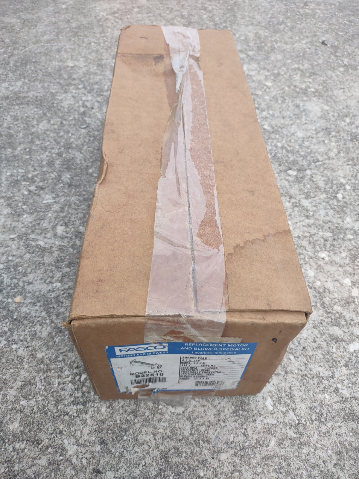 Fasco B22510 Centrifugal Blower Motor Assembly 115V 150 CFM 1-Phase 1.1A