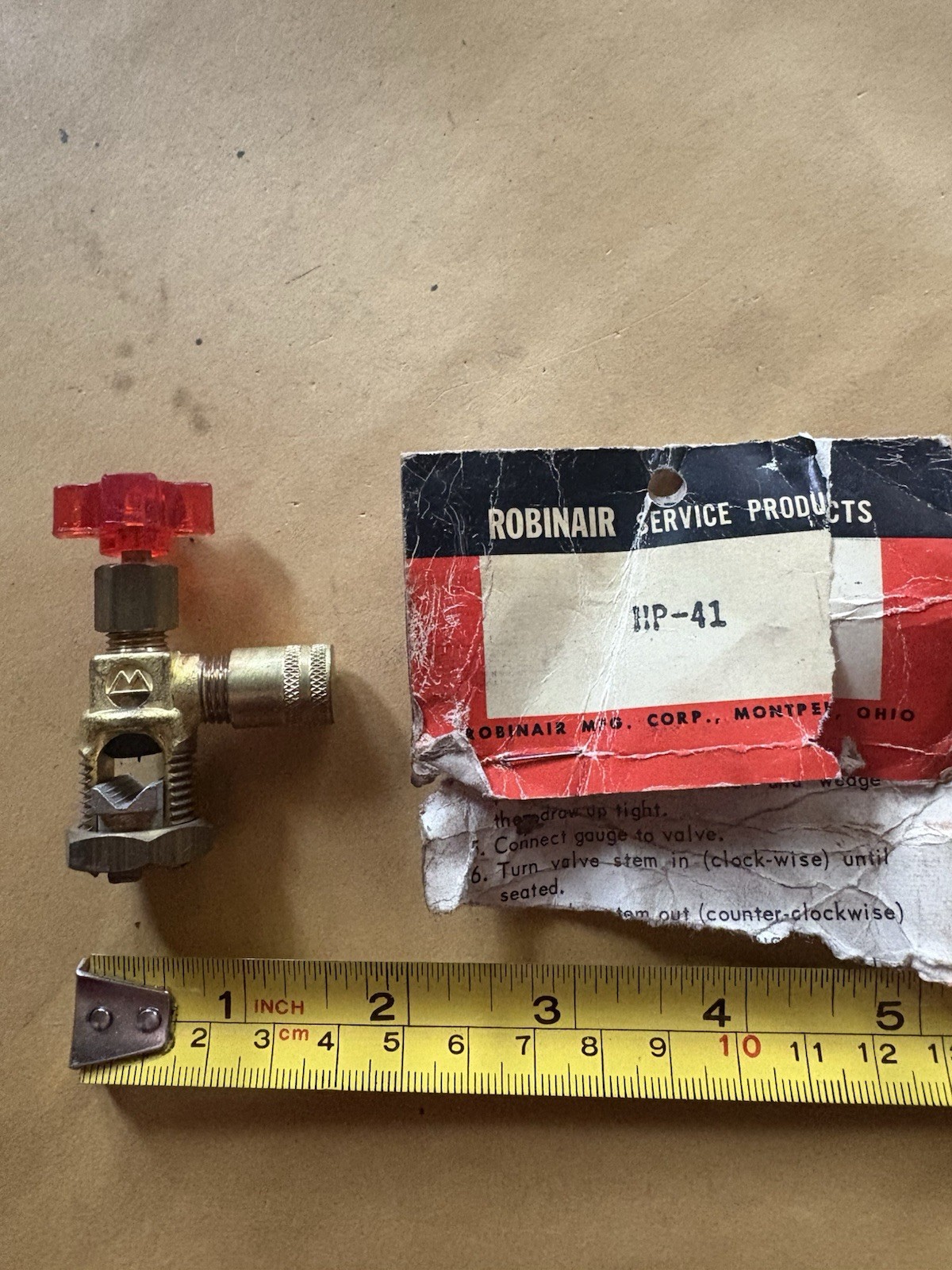 Robinair 11P-41 Fits 3/16”-1/4”-5/16”-3/8”Tubing Tap A Valve Kit HVAC Nos