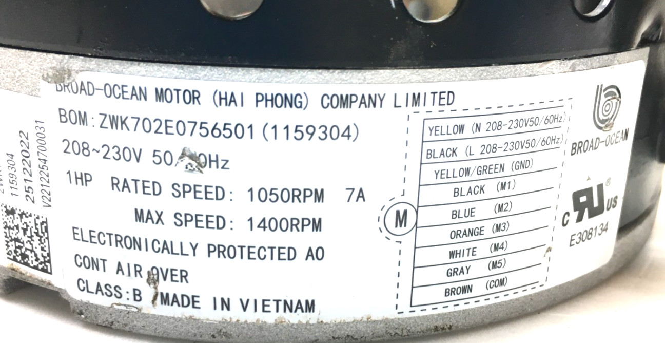 BROAD-OCEAN ZWK702E0756501 ECM Module ONLY S1-32436223002 230V 1HP used #Z463