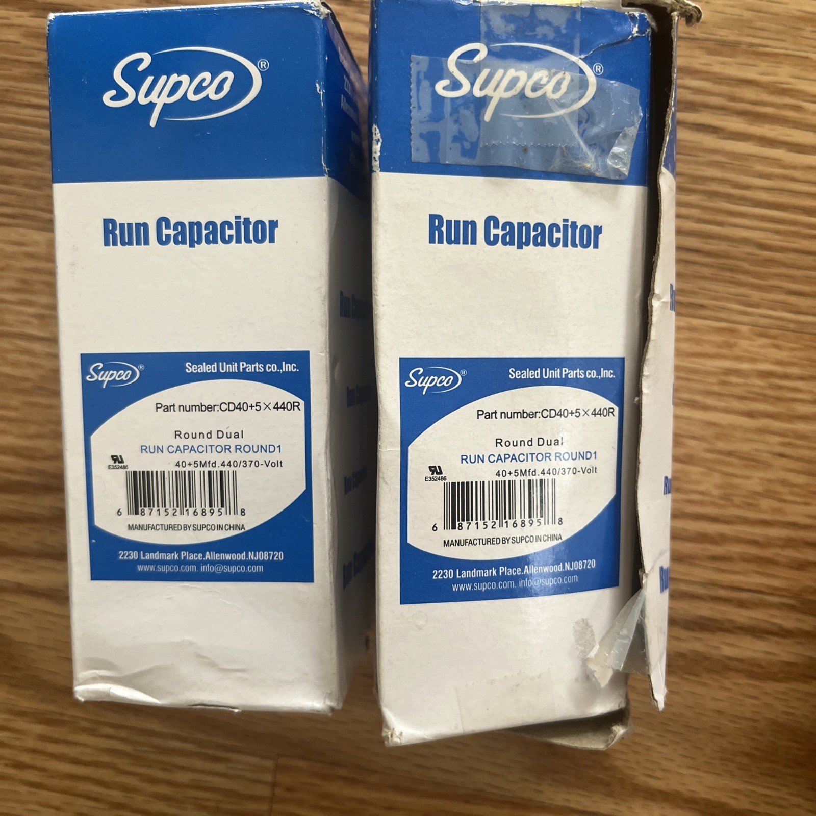 LOT OF 2 Supco Run Capacitor ROUND DUAL CD40+5 x 440R