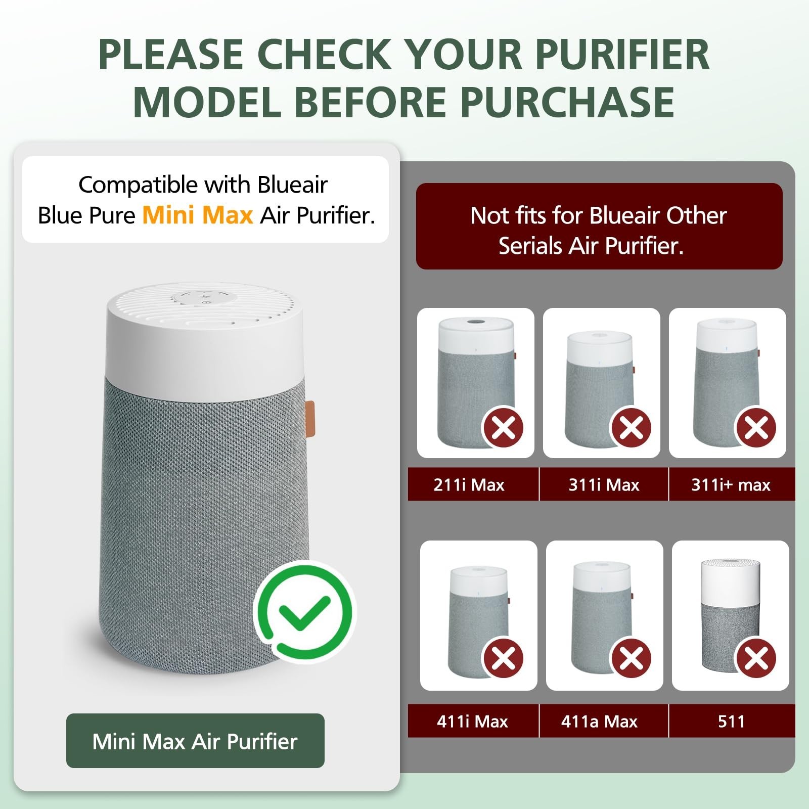 4 Pack Mini Max Replacement Filter Compatible with Blueair Blue Pur… Fast Ship