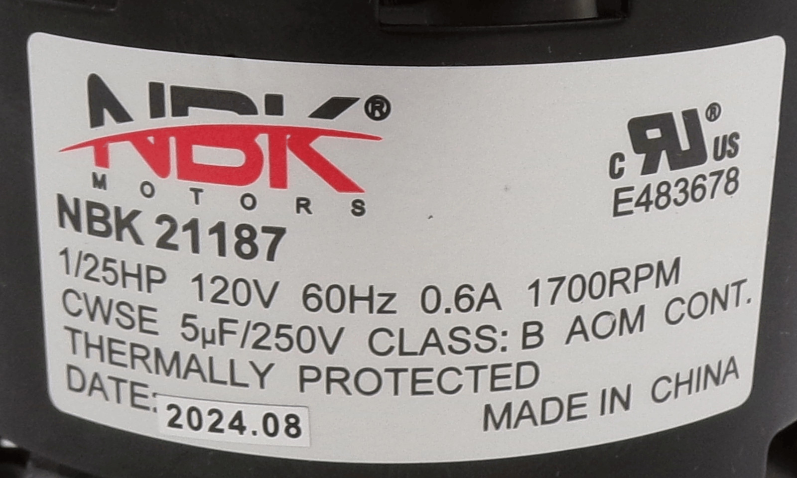 Fan Motor 120V for Broan – Part# S99080596