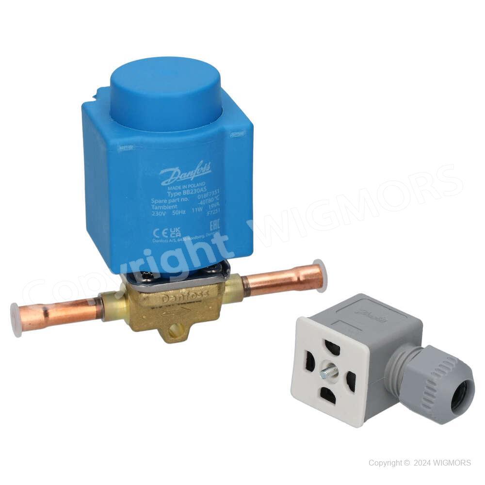 Valve Danfoss EVO 101 with coil 230V 50Hz IP 65 (EVR3 solder 1/4″) 032L2032