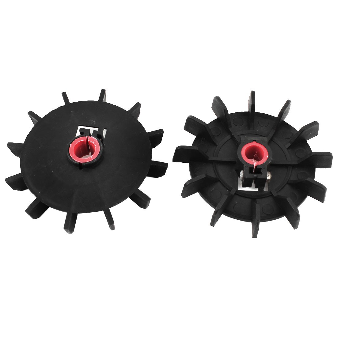 2 x Adjustable 15mm Inner Dia Plastic 12 Vanes Motor Fan Vane Black
