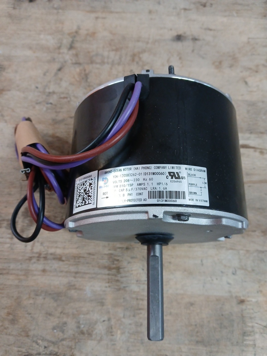 Broad Ocean 0131M00060SP Condenser Fan Motor 1/6HP 810RPM 208-230VAC(R106)