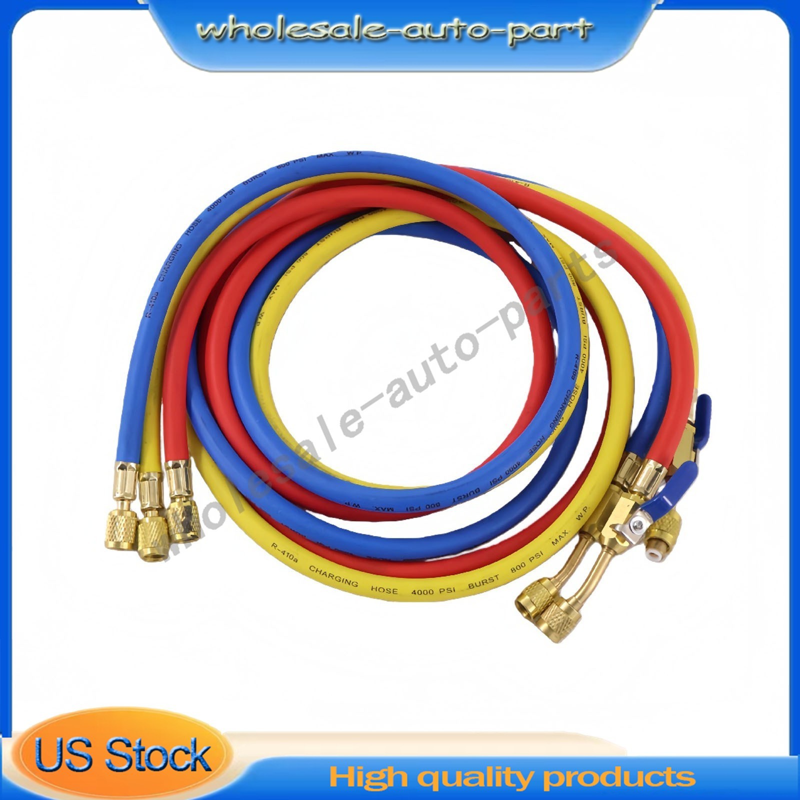 3Pack 29986 For R-410A Refrige Plus II 1/4″ Hose with Compact Ball Valve 72″ US