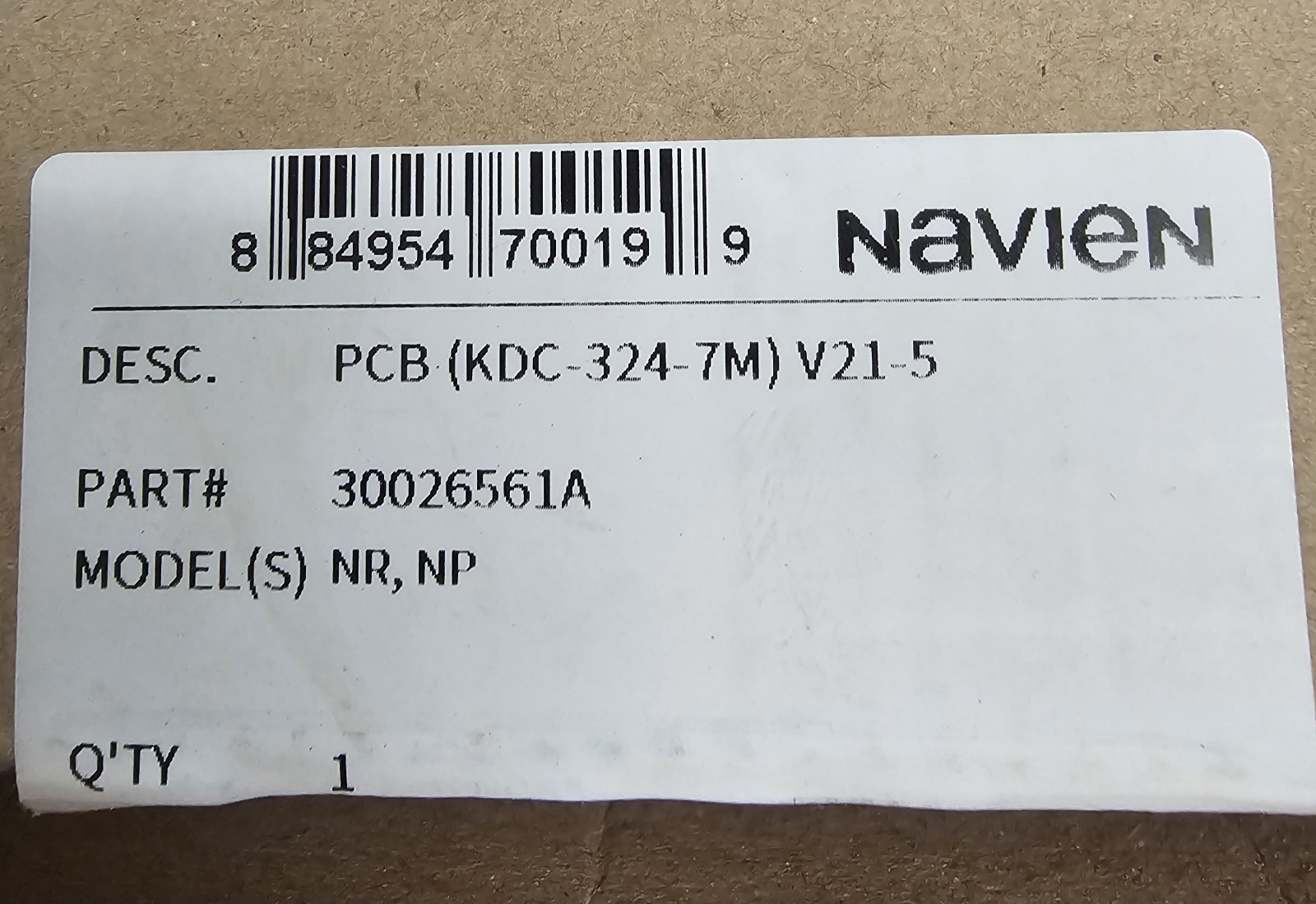 Navien Control Board 30026561A