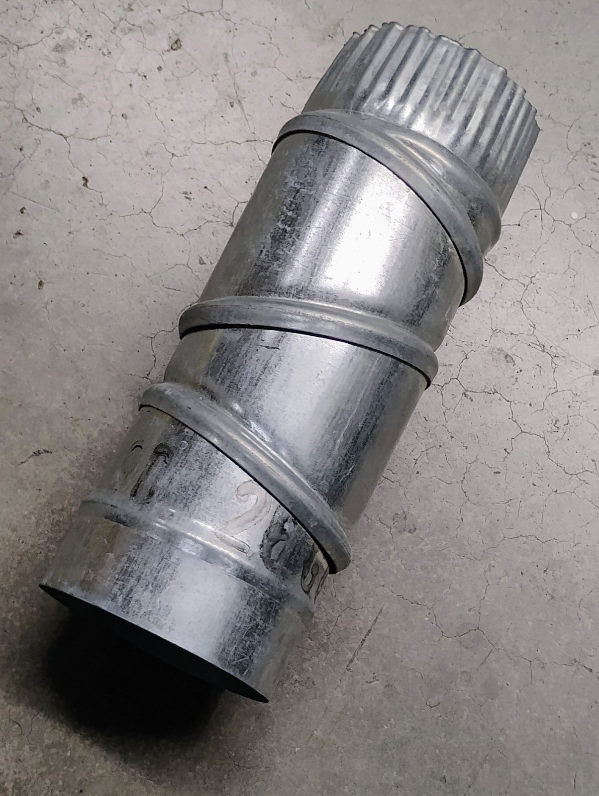 3″ Round Adjustable Duct 90 Degree Elbow, 3 In Vent Dia, Galvanized Steel, HVAC