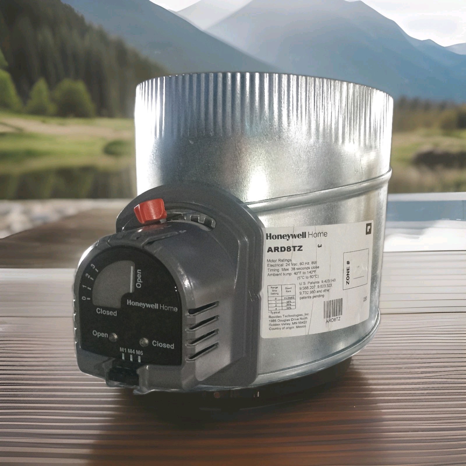 HONEYWELL ARD8TZ 8″ TRUE ZONE ROUND AUTOMATIC ADJUSTABLE DAMPER NO