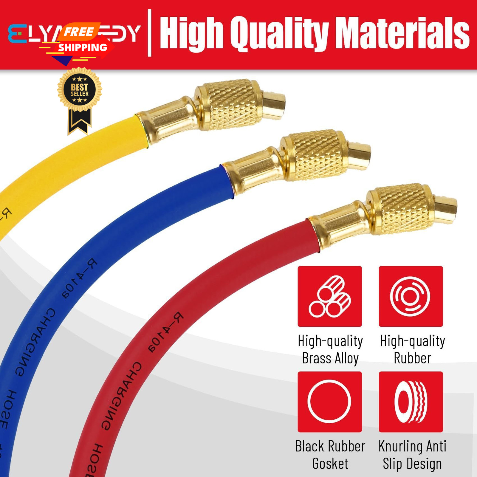 25980 1/4″ Internal Diameter FlexFlow and Low Loss Adapter Red/Yellow/Blue